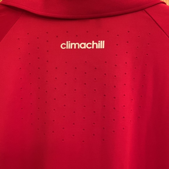 Adidas climachill men Wisconsin Badgers mesh COOLING polo 3 button shirt XL GUC - Picture 9 of 11